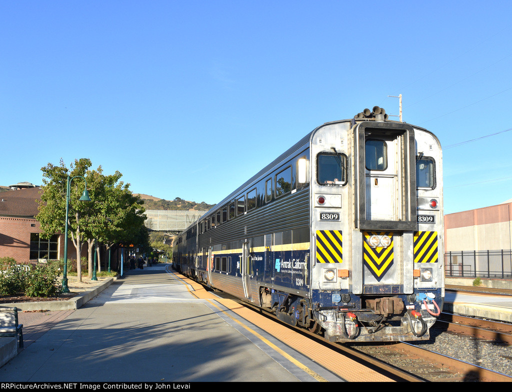 Amtrak Capitol Corridor Train # 524 with California Car # 8309 on the point at Martinez Station 